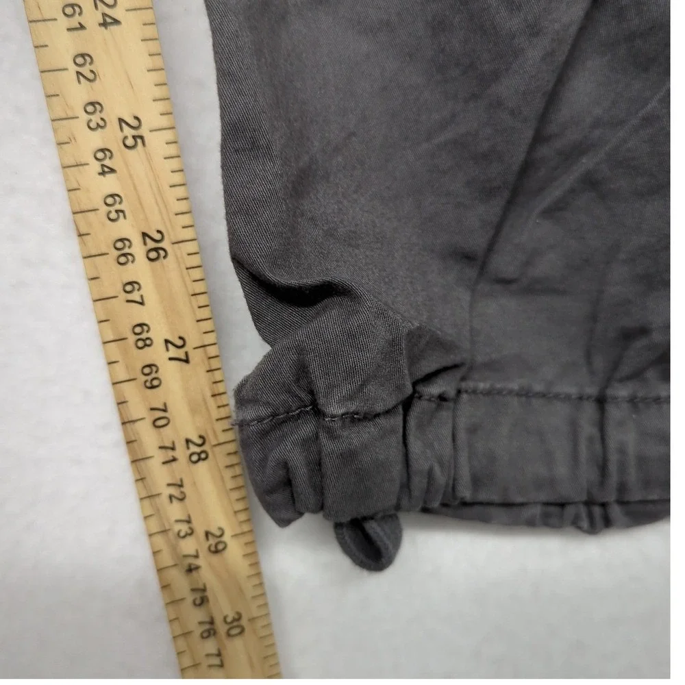 Hollister Cargo Baggy Pants Gray Mens XL Drawstring Parachute Knit